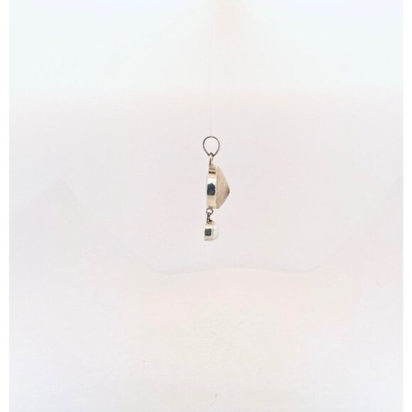 Estate 925 Sterling Silver Shiva Eye Shell Pendant w/ Pearl Drop Sea Jewelry - Picture 4 of 9